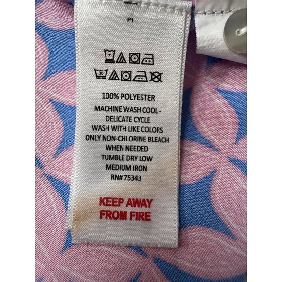 Sigrid Olsen Sleepwear Women Medium Pink Blue Button Pajama Top Only India - Picture 7 of 10